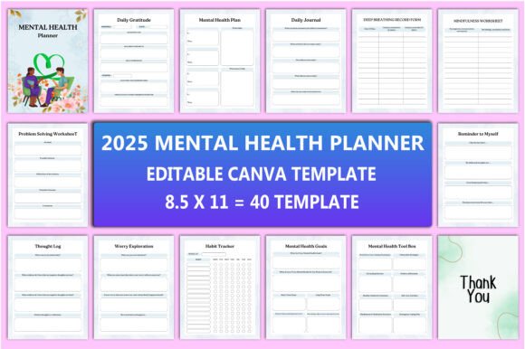 Download Editable 2025 Mental Health Planner Kdp - Premium Bundle