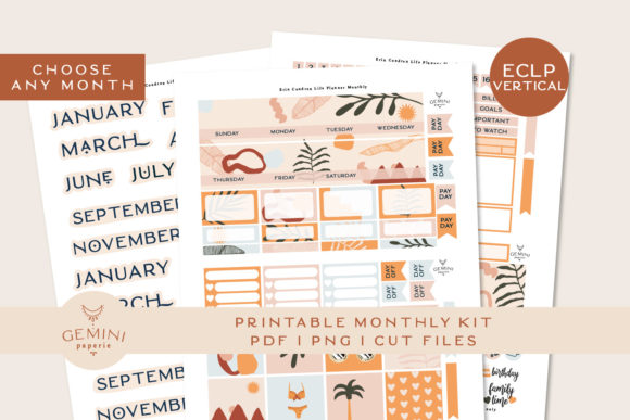 Download Monthly Printable Planner Stickers - Monthly printable planner Collection