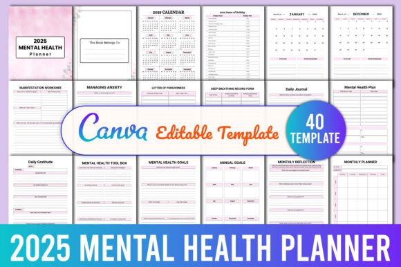 Download 2025 Mental Health Planner KDP - Premium Bundle