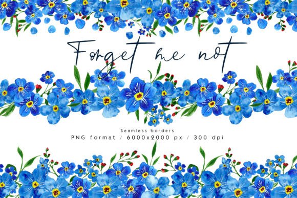 Download Forget  Me Not Florals Seamless Borders - Florals Collection