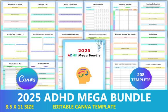 Download Editable 2025 ADHD Mega Bundle Interior - Premium Bundle